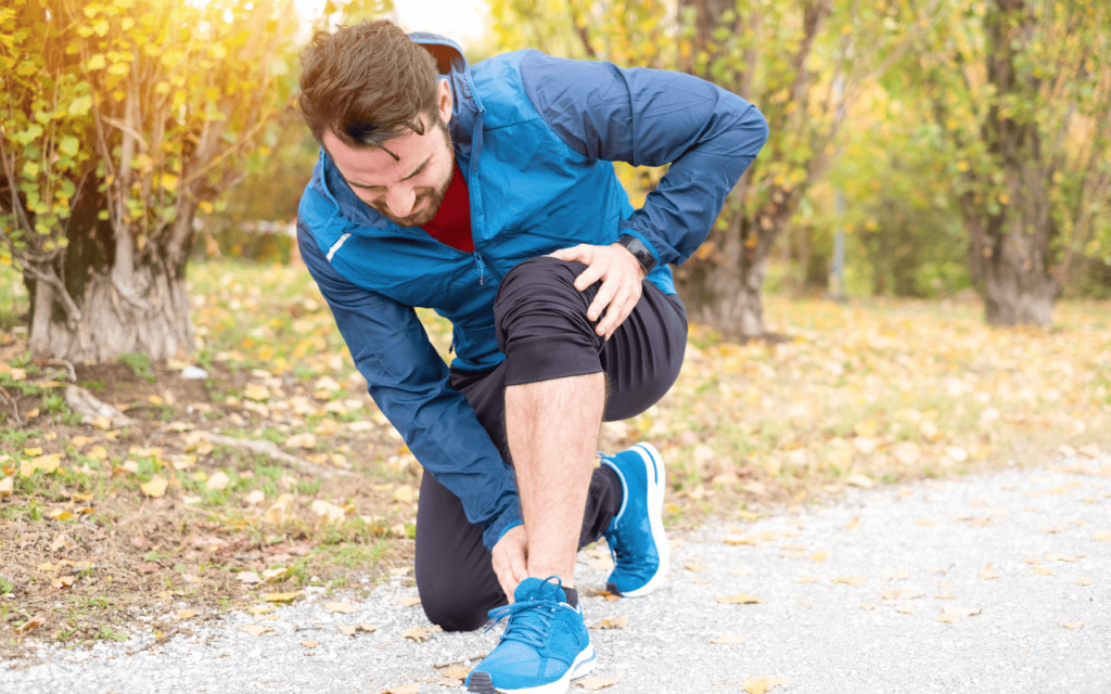 Sportsman experiencing ankle pain due to osteoarthritis, seeking relief through expert care at Texas Foot and Ankle Consultants in Richardson, Dallas.